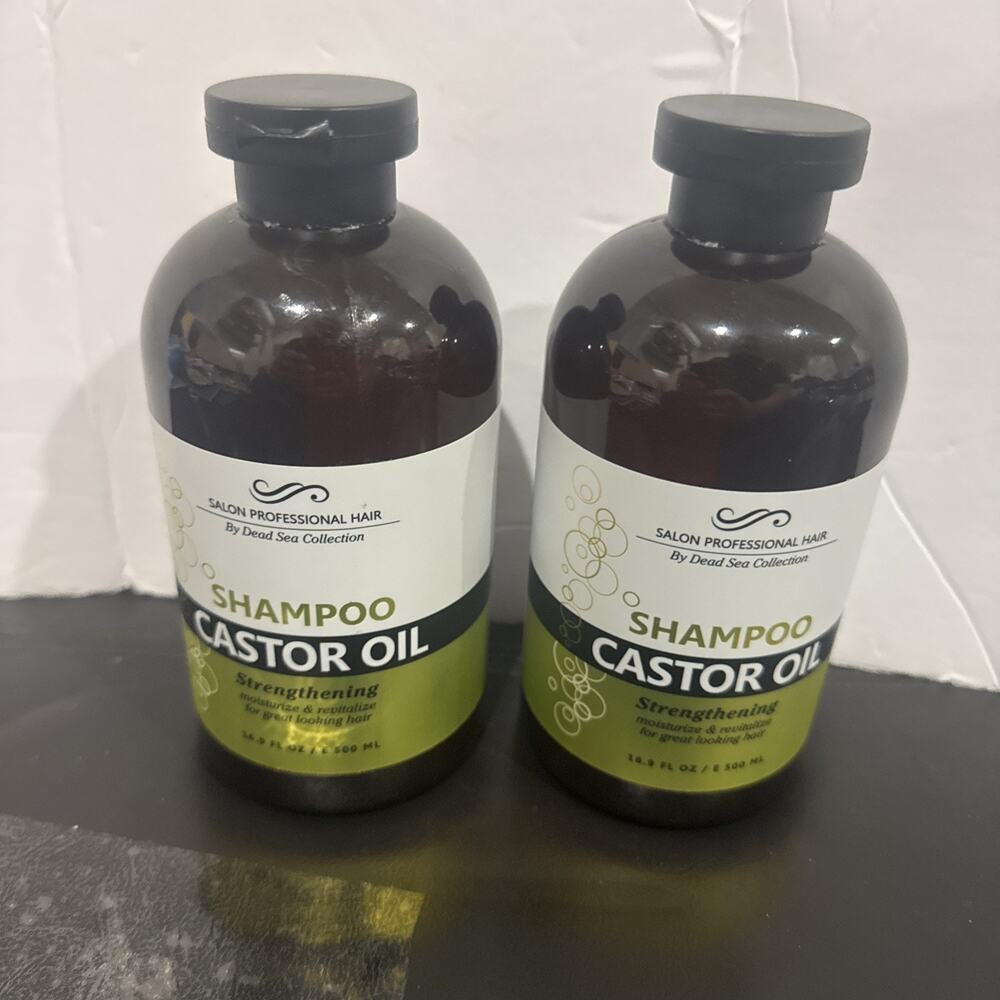 2 Pack Dead Sea Collection Castor Oil Shampoo Salon Professional 16.9oz